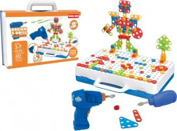 Set creativ de construcție cu bormașină și valiză