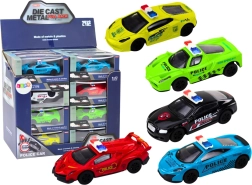 Mașinuță de poliție pentru joacă 1:43 structură metalică cu roți de cauciuc