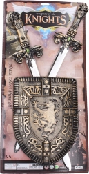 Set pentru copii cu scut și două săbii 60 cm