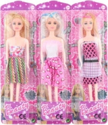 Păpușă în rochițe colorate 28 cm