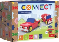 Set de construcție Connect 2în1 cabriolet/dubă din plastic, 87 piese, în cutie 19x13,5x9 cm