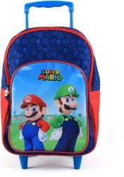 Rucsac școlar pe roți Super Mario