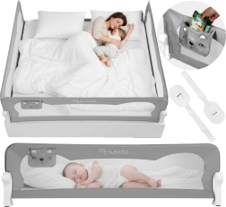 Barieră de protecție pentru pat 200 cm Nukido – gri