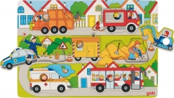Puzzle de lemn GOKI - Pe drum
