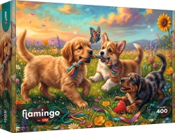 Puzzle Trefl Flamingo: Cățeluși jucăuși 400 de piese
