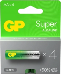 Baterii alcaline AA GP Super 4 buc