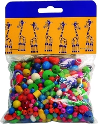 Detoa mix de mărgele din lemn colorate 70 g