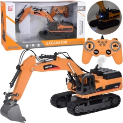 jucărie excavator pe șenile RC cu fum, sunete și lumini LED + telecomandă