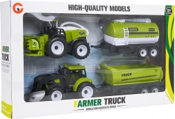 Set pentru copii cu vehicule agricole: tractor, combină și remorci