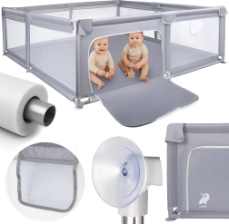 Țarc pentru copii KIVO 180 × 200 cm gri