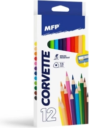 Creioane colorate MFP 12 buc. triunghiulare cu ascuțitoare
