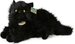 Rappa pisică de pluș neagră culcată 30 cm eco-friendly