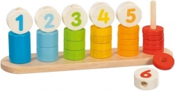 Puzzle din lemn Goki Învățați să numărați - Fețe