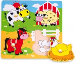 puzzle din lemn cu animale domestice