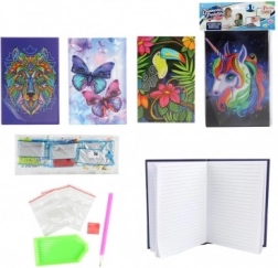 Jurnal cu diamante creativ 14,5 × 21 cm – set cu pietricele autoadezive