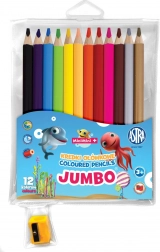 Astra creioane colorate Mini Mini Jumbo 12 buc cu ascuțitoare