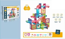 Set de construcție magnetic 3D, 83 de piese cu lumină
