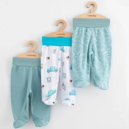 Pantalonași cu botoșei pentru bebeluși New Baby Classic II, set pentru băieți, măr. 74 (6–9 luni), 3 buc