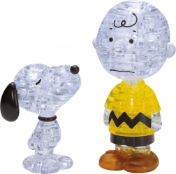 Puzzle 3D cristal HCM KINZEL Snoopy și Charlie Brown – 77 piese