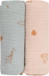 Bubaba Bio scutece muselinice 2 buc - verde si bej