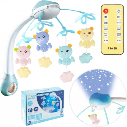 carusel pentru pătuț cu proiector și telecomandă, 500 melodii