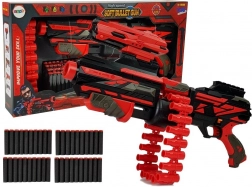 Pușcă mare cu gloanțe din spumă roșu-negru