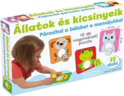 Dohany baby puzzler din lemn animale cu pui
