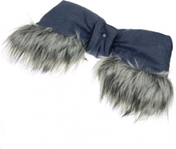 mufă pentru cărucior 2în1 cu blăniță New Baby albastru