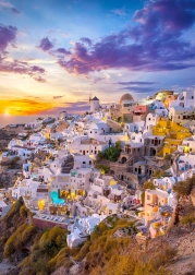 Puzzle Apus de soare asupra Santorini 1000 piese
