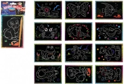 Imagini răzuibile sclipitoare, colorate, 15 × 10 cm