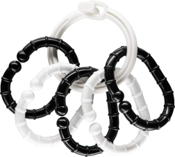 Inele alb-negru cu pandantive pentru bebeluși
