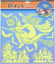 Autocolante luminoase pentru perete vrăjitoare Halloween 38 × 31 cm