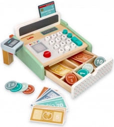 Casă de marcat pastel din lemn - jucărie