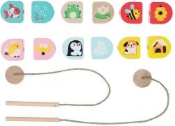 Cubika Unde locuim – set de înșirat din lemn pentru copii