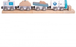 Bigjigs Rail tren minier din lemn cu șine și opritor