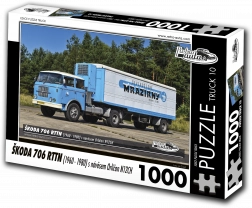 Puzzle Retro-auta Škoda 706 RTTN cu remorcă Orličan N12CH 1000 piese