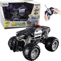 Mașină de teren poliție cu telecomandă 1:16 cu lumini și efect de fum