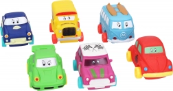 Mașinuță din plastic moale 9 cm cu roți libere
