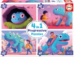 Educa Puzzle Prietenia dinozaurilor 4v1