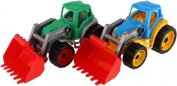 Tractor colorat cu cupă din plastic pentru copii