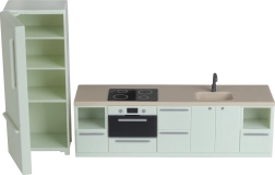 Mobilier de bucătărie cu frigider pentru căsuța de păpuși Lundby