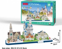 CUBICFUN puzzle 3D CityLine panoramă Bavaria – 178 piese