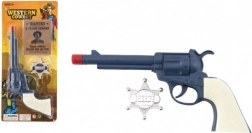 Revolver din plastic cu clănțănit, cu insignă de șerif, 23 × 12 cm