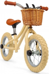 bigjigs toys bicicletă de echilibru crem cu coș