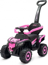 Vehicul electric de împins Baby Mix Ruggy cu tijă de ghidare baby pink