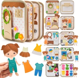 2Kids Toys carte senzorială busy Căsuță cu păpușă