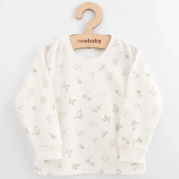 Tricou pentru copii din bumbac cu mânecă lungă New Baby Kindergarten, floricele, 116 (5–6 ani)