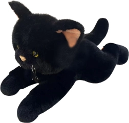 Motan de pluș culcat 45 cm negru