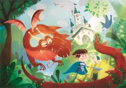 Clementoni Puzzle Dragon și cavaler 180 piese