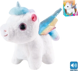 Unicorn de pluș cu sunete, care merge, 21 cm